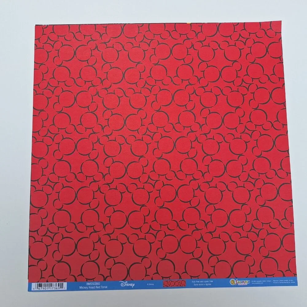 Mickey Head - Disney 12x12 Scrapbook Paper Lot - NEW - Picture 7 of 8